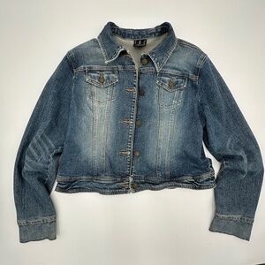 INC International Concepts Cotton Denim Long Sleeved Jacket Button Up